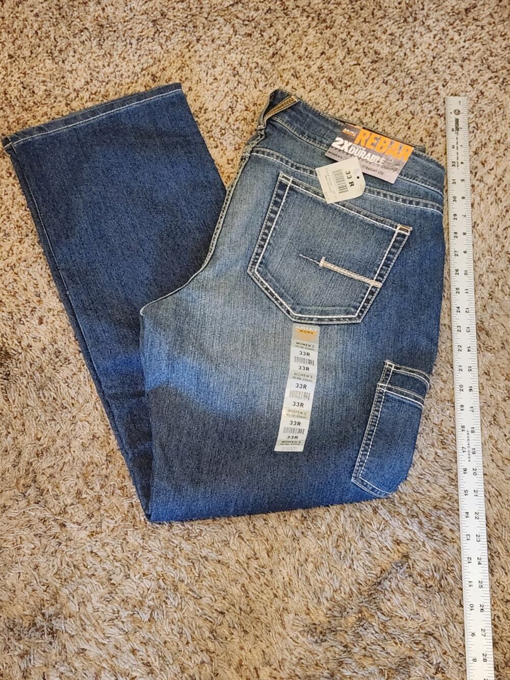 Women’s Ariat Rebar Mid Rise Straight Leg 33R NWT See Pictures